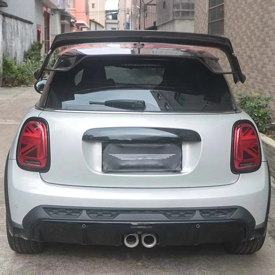 MINI JCW F56 S 2013-2023 Carbon Fiber Rear Spoiler Evo Style Roof Deck with Double Deck Tail Wing Body Kits